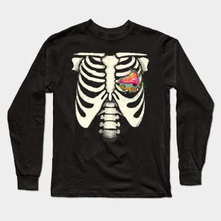 Skate Love Skeleton Long Sleeve T-Shirt